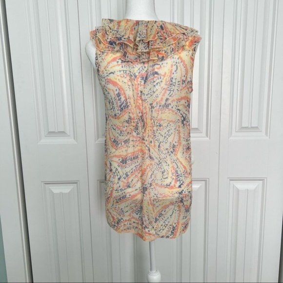 CAbi Ruffle Neck Pastel Flashback Tunic Top #837 Small - Picture 4 of 7